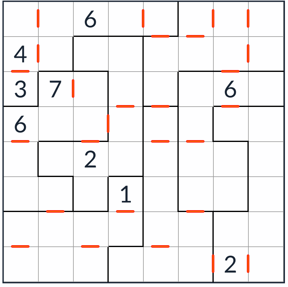 Anti-King Irregular 연속 스도쿠 8x8 퍼즐