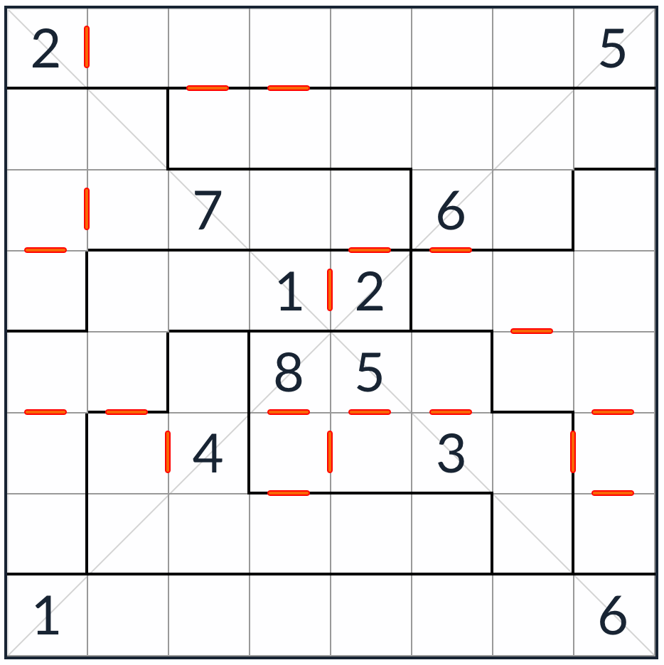 불규칙한 대각선 연속 스도쿠 8x8 퍼즐