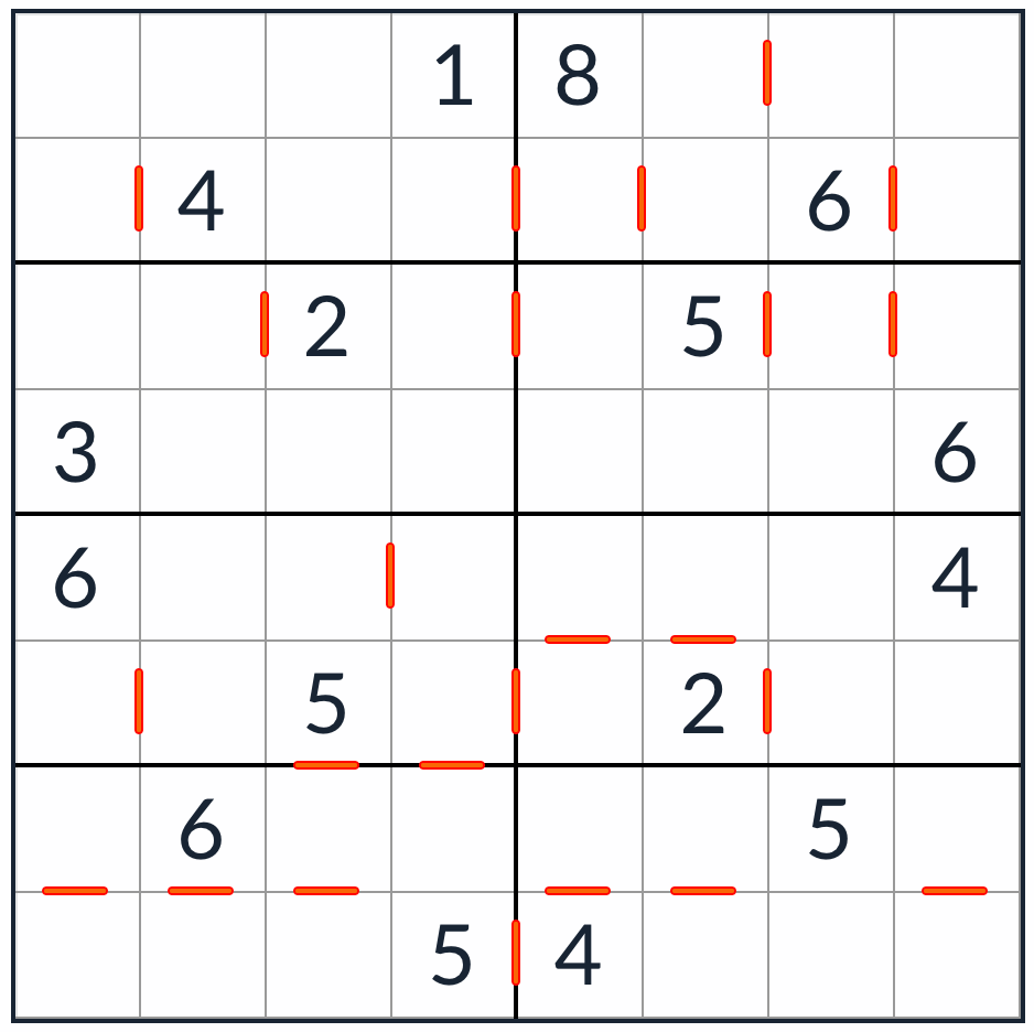Anti-King 연속 스도쿠 8x8 퍼즐