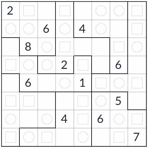 노동 불규칙한 짝수 짝수 Sudoku 8x8
