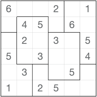 퍼즐 스도쿠 6x6