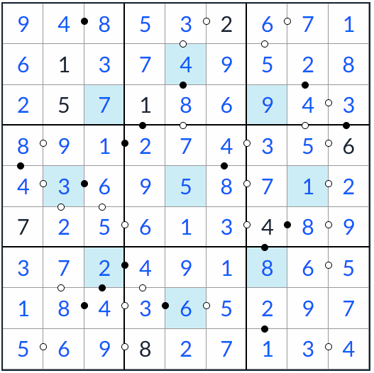 Asterisk Kropki Sudoku 솔루션