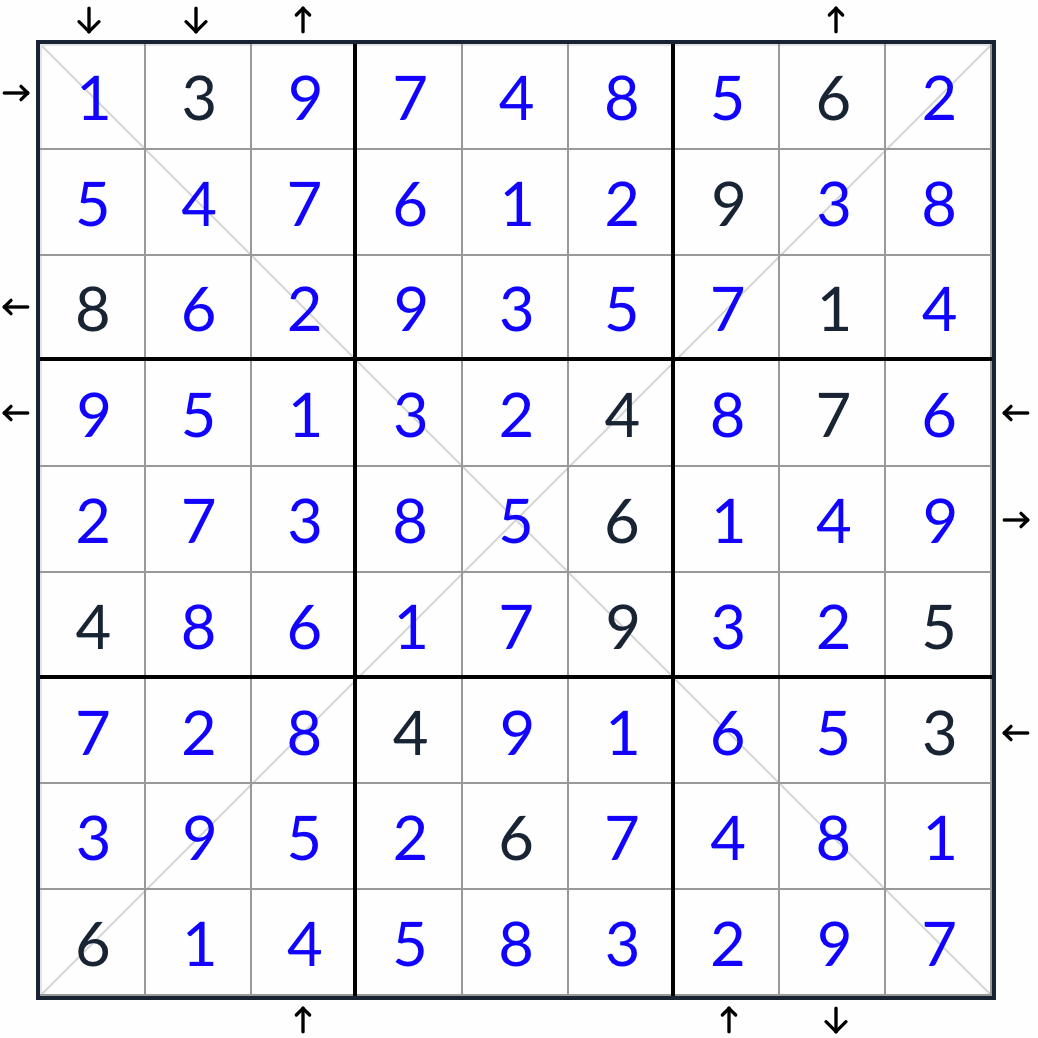 Diagonal Rossini Sudoku 솔루션